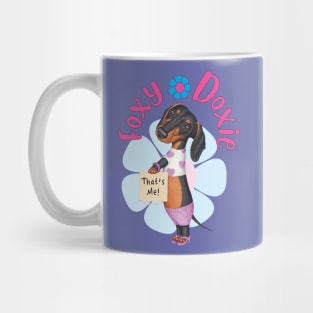 Foxy Doxie Black Dachshund Mug